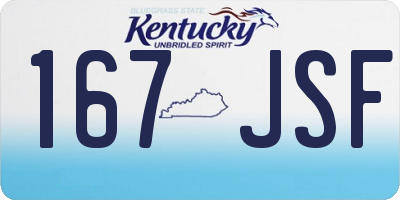 KY license plate 167JSF