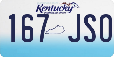 KY license plate 167JSO