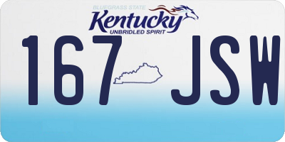 KY license plate 167JSW