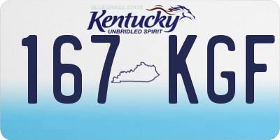 KY license plate 167KGF