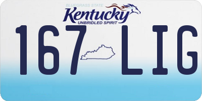 KY license plate 167LIG