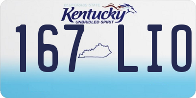KY license plate 167LIO