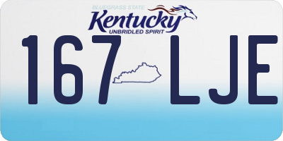 KY license plate 167LJE