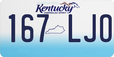 KY license plate 167LJO