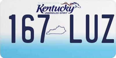 KY license plate 167LUZ
