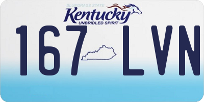 KY license plate 167LVN