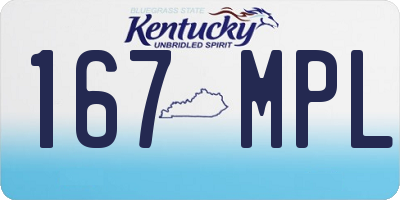 KY license plate 167MPL