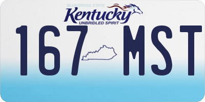 KY license plate 167MST