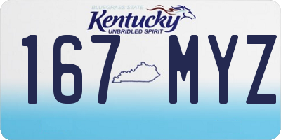 KY license plate 167MYZ