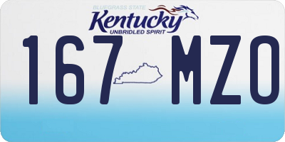 KY license plate 167MZO