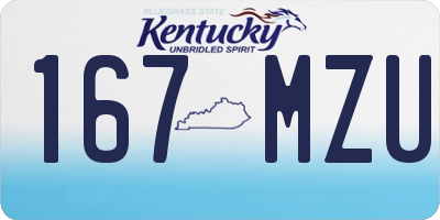 KY license plate 167MZU