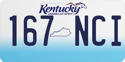 KY license plate 167NCI