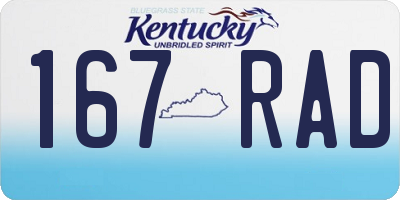 KY license plate 167RAD