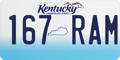KY license plate 167RAM