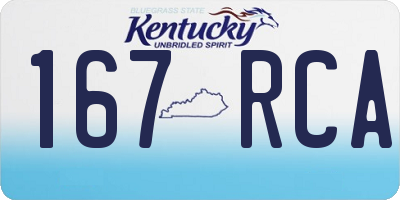 KY license plate 167RCA
