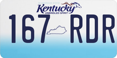 KY license plate 167RDR