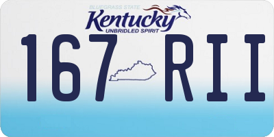 KY license plate 167RII