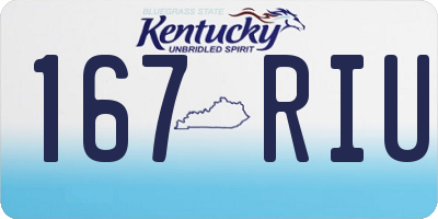 KY license plate 167RIU