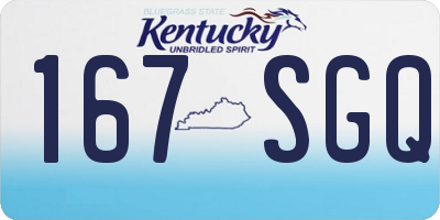 KY license plate 167SGQ
