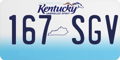 KY license plate 167SGV