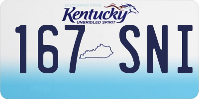 KY license plate 167SNI