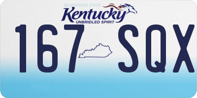 KY license plate 167SQX