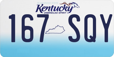 KY license plate 167SQY