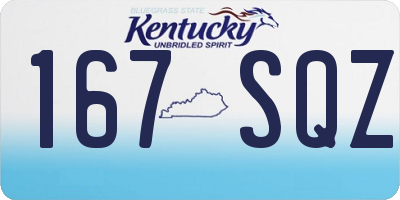 KY license plate 167SQZ