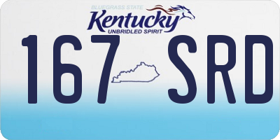 KY license plate 167SRD