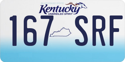 KY license plate 167SRF