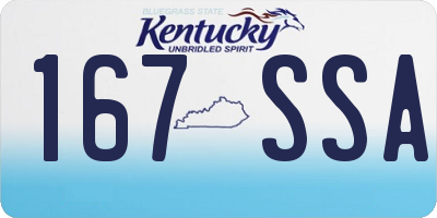 KY license plate 167SSA