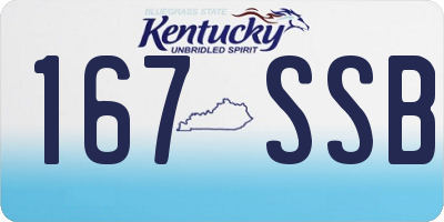 KY license plate 167SSB