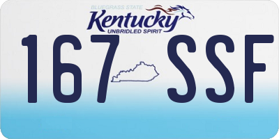 KY license plate 167SSF