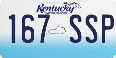 KY license plate 167SSP