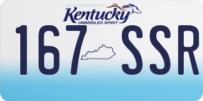 KY license plate 167SSR
