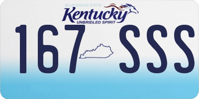 KY license plate 167SSS