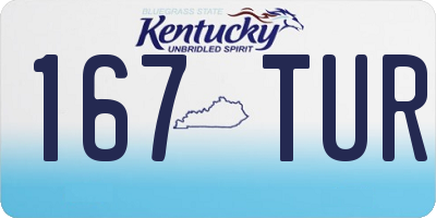 KY license plate 167TUR