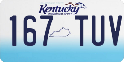 KY license plate 167TUV