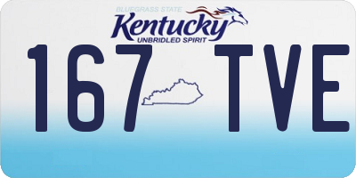 KY license plate 167TVE