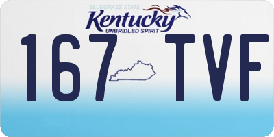 KY license plate 167TVF