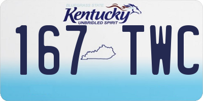 KY license plate 167TWC