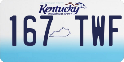 KY license plate 167TWF