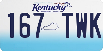 KY license plate 167TWK