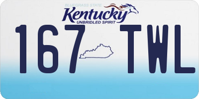 KY license plate 167TWL