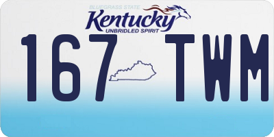 KY license plate 167TWM