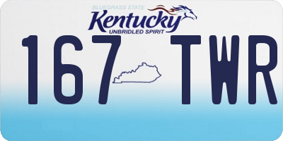 KY license plate 167TWR