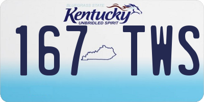 KY license plate 167TWS