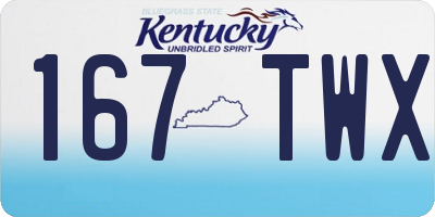 KY license plate 167TWX