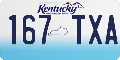 KY license plate 167TXA