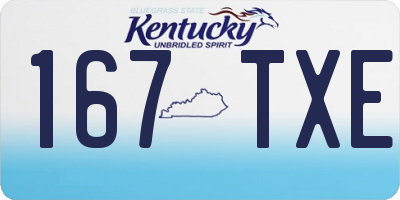 KY license plate 167TXE